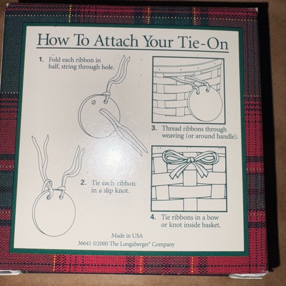 Longaberger vintage .  Festive Holiday Ornament - Green and Red - Picture 3 of 5